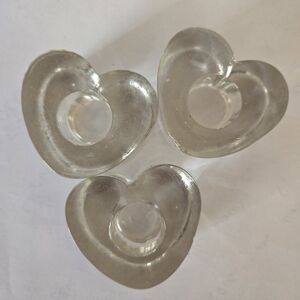 Orrefors Trio Of Crystal Taper Candleholders